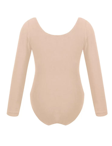 Kids Girls Long Sleeve Solid Color Ballet Dance Leotard