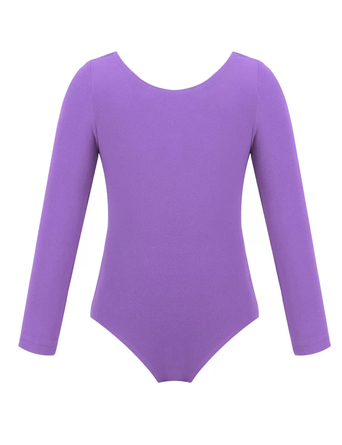 Kids Girls Long Sleeve Solid Color Ballet Dance Leotard