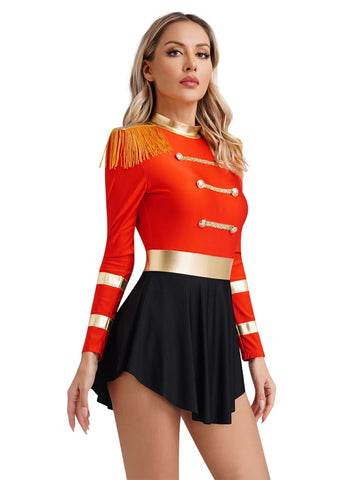 Robe de justaucorps de Costume de Cosplay de cirque à manches longues pour femmes