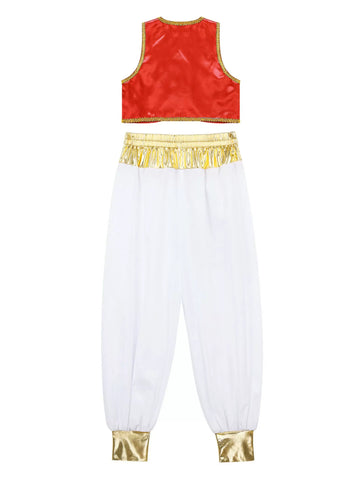 Ensemble de costumes de prince arabe sans manches pour enfants garçons 2 pièces