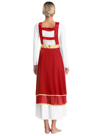 Women Sleeveless Lace-up Liturgical Praise Dance Tunic(no base dress)