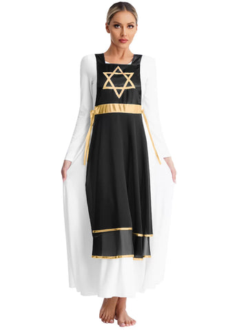 Women Sleeveless Lace-up Liturgical Praise Dance Tunic(no base dress)