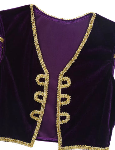 Costume de prince arabe pour enfants garçons, ensemble gilet et pantalon à manches courtes