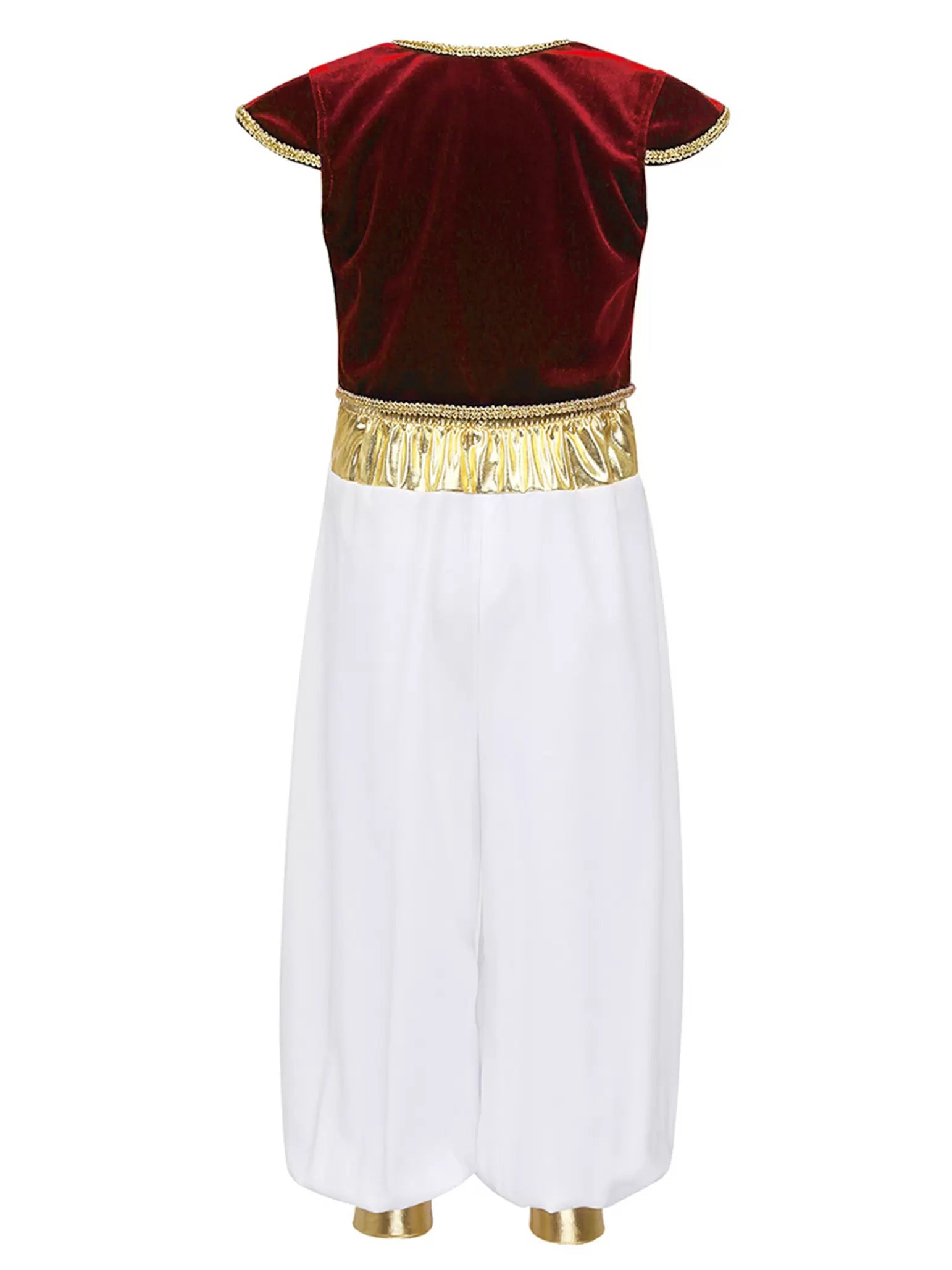 Costume de prince arabe pour enfants garçons, ensemble gilet et pantalon à manches courtes